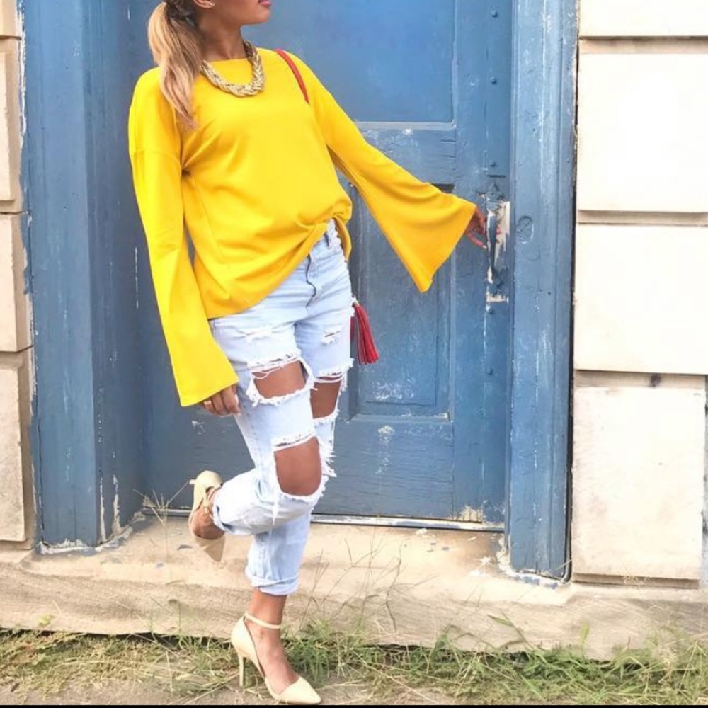 Yellow Topshop long sleeve